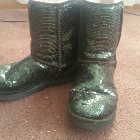 green sequin ugg boots